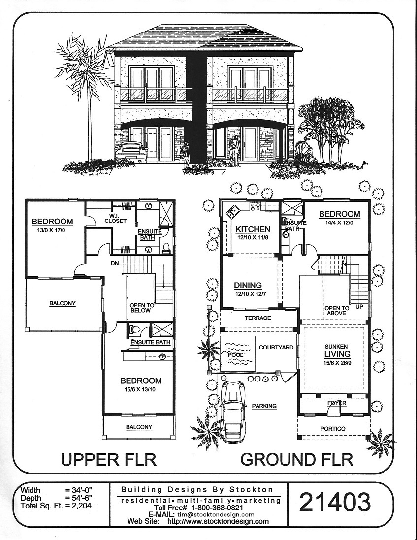 2 Storey House Floor Plan With Perspective 