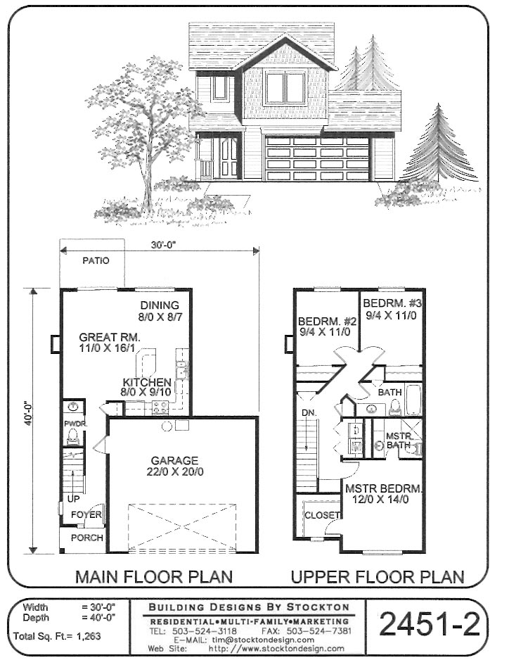 Two Story House Plans :: Stockton Design
